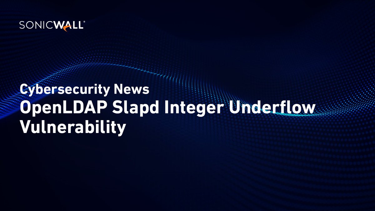 SonicAlert: The SonicWall Capture Labs Threat Research Team has issued signatures to protect against a #DDoS #vulnerability, CVE-2020-36221, in the slapd of OpenLDAP. Learn more here: bit.ly/2Yg67Ii #SonicAlert