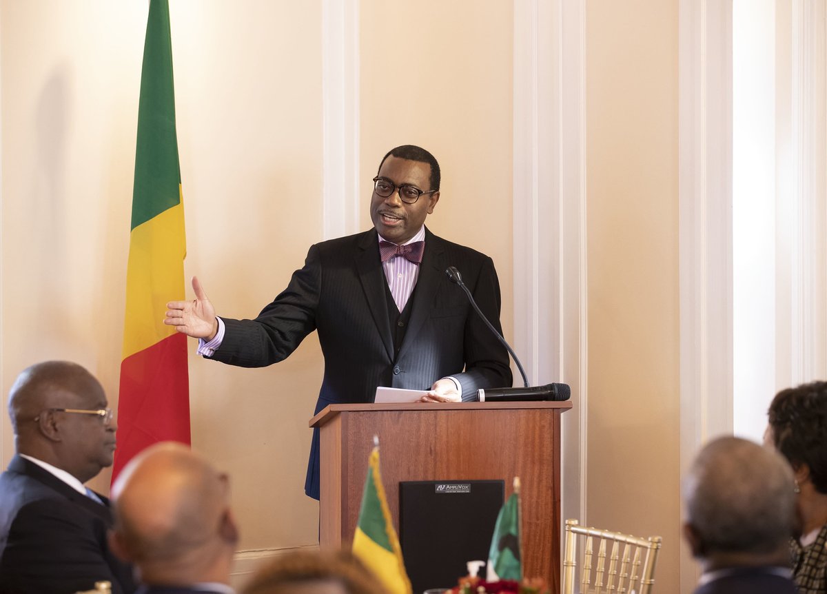 "This is the time to change the investment narrative on Africa in the United States," African Development Bank President, Dr Akinwumi A. Adesina, tells African diplomats in Washington. bit.ly/3BjkY3m

- with <a href="/Mombouli_Serge_/">Serge Mombouli 🇨🇬</a>