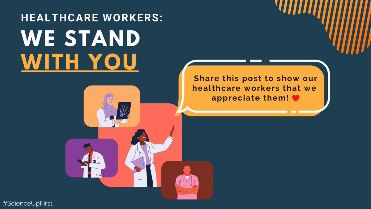 Make some noise for our healthcare workers!! 🗣️👏 

We appreciate you and know that the majority across Canada do too. Protests at hospitals make headlines, but they don’t represent how most folks feel.

Share this post if you stand with healthcare workers! ❤️

#ScienceUpFirst