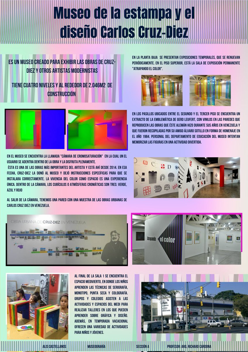 archbyalis's tweet photo. #Museografia  #Electiva  #MuseoVenezolano #Entrega #2021C  #Afiche #URU @cardonarichard Museo De la Estampa y el Diseño Carlos Cruz-Diez por Alis Castellanos https://t.co/9y8DgpwFgw