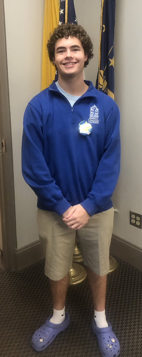 BCHS_Principal's tweet photo. Thoughtful and kind,
This dude is always sharing,
The KING 👑 of our school,
Is Mr. Justin Garing! 

Huge congratulations to Justin! He’s the Senior of the Day! #Classof2022 https://t.co/jghzY1Cl0V