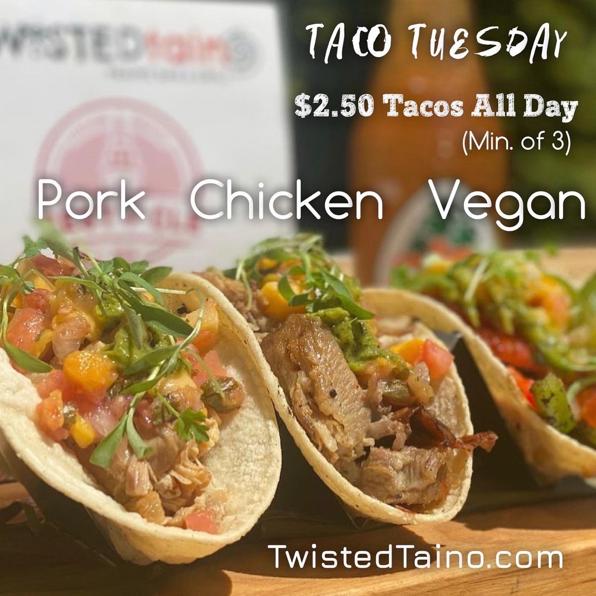 We Continue to Celebrate Cleveland Latino Restaurant Week offering 15% OFF in all Items plus Taco Tuesday with Tacos for just $2.50 (Selected Items) Come Check us out if you haven’t. TwistedTaino.com