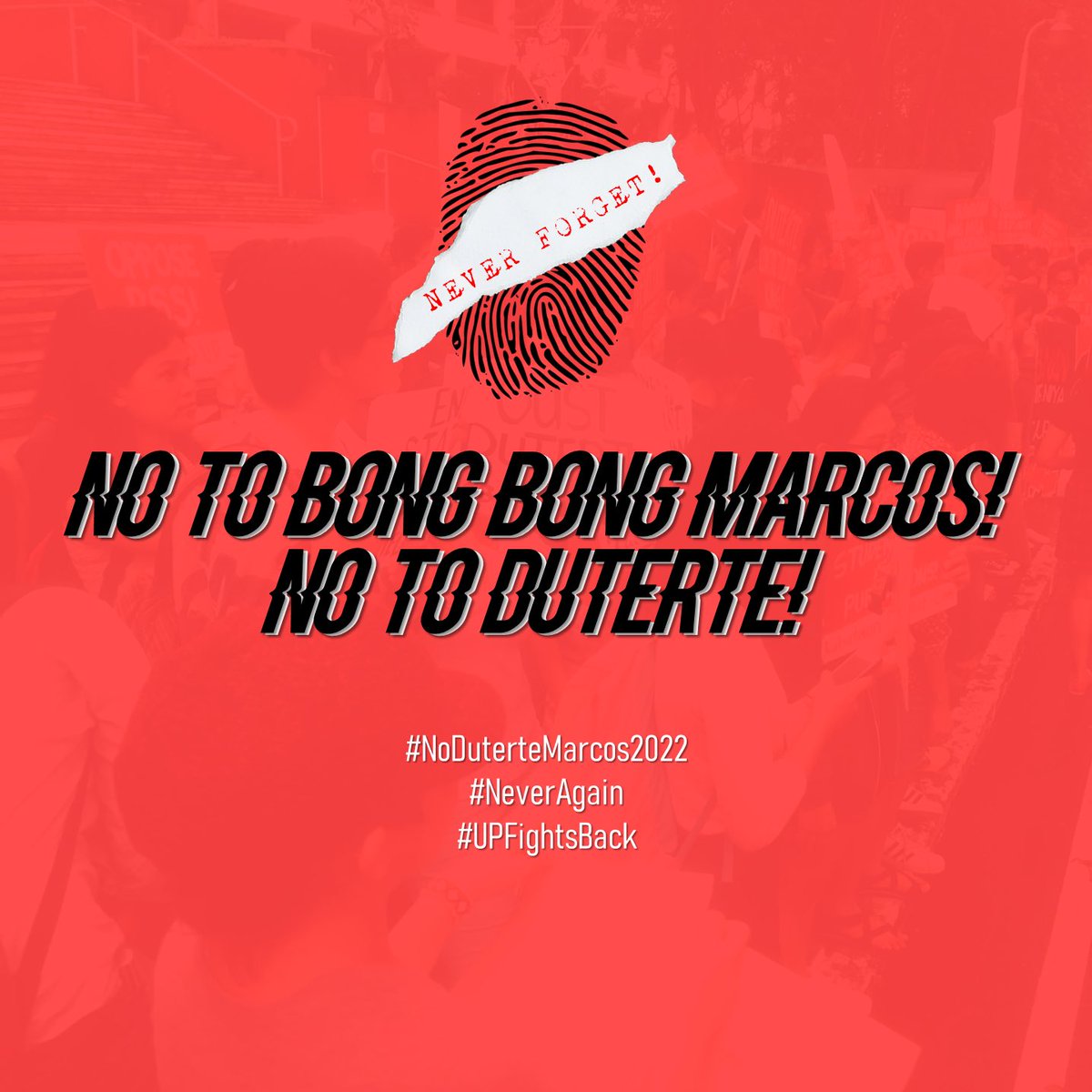 RexSaquilayan's tweet photo. I, Rex of @UP_ESC, vehemently oppose the rise of another tyrant leader in the form of Bongbong Marcos!
Let us oppose all Marcosian efforts to reclaim Malacañang. Let us oppose tyranny and dictatorship!
#NoDuterteMarcos2022
#NeverAgain
#UPFightsBack https://t.co/nUAxqrLwZC