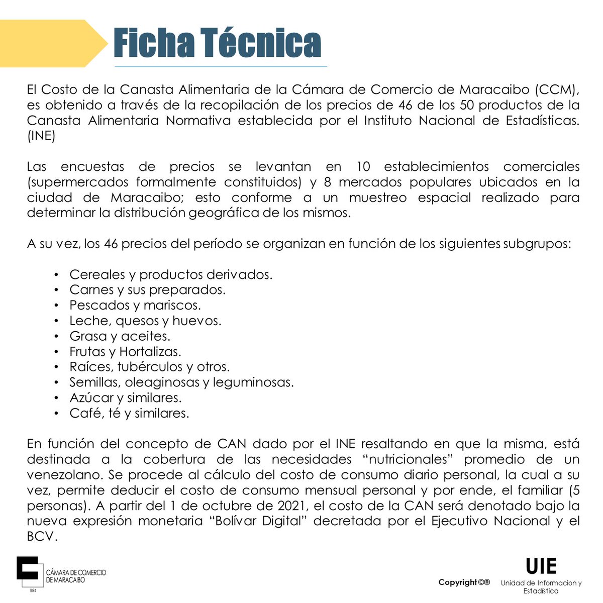 camaramaracaibo's tweet photo. #CACCM Ficha Técnica de la investigación sobre el costo de la Canasta Alimentaria durante el mes de septiembre en la capital zuliana https://t.co/qz33Tw3A5h