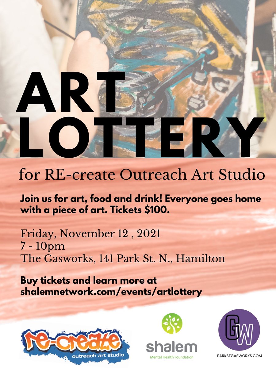 Hey #HamOnt - who's ready for in person events? Join us for an Art Lottery fundraiser for RE-create, an outreach art studio for Hamilton youth who are marginalized. shalemnetwork.org/events/artlott…