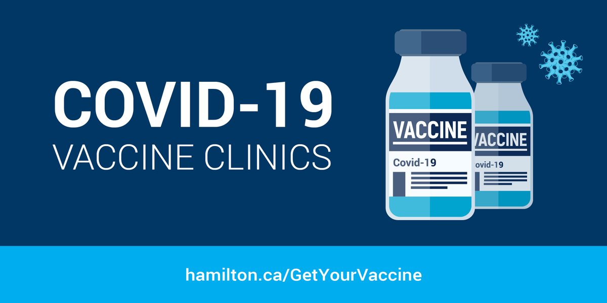 Get vaccinated! Walk-in today for your first or second dose of a Pfizer or Moderna vaccine at these locations:

• Kiwanis Boys &amp; Girls Club (Ellis Ave Early ON), 45 Ellis Ave

• Hamilton Public Library – Red Hill Branch, 695 Queenston Rd

Clinic hours: hamilton.ca/GetYourVaccine