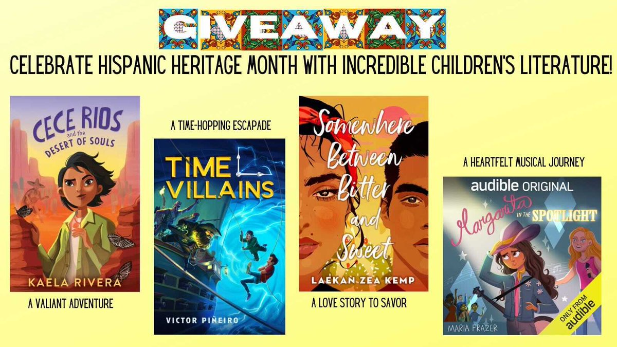 victorpineiro's tweet photo. #GIVEAWAY for #HHM! RT this post and follow these authors for a chance to win ALL FOUR of these amazing MG &amp; YA debuts by Latinx authors! Tag friends for extra entries. Ends 10/10. Good luck!

@mariafrazer_ @Kaela_Rivera_ @LaekanZeaKemp https://t.co/Wdpe1HEQFS