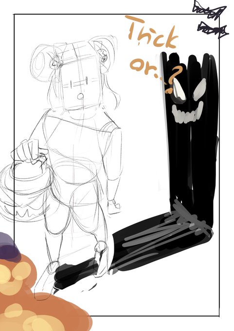 大ラフ〜!色悩む!!🎃 