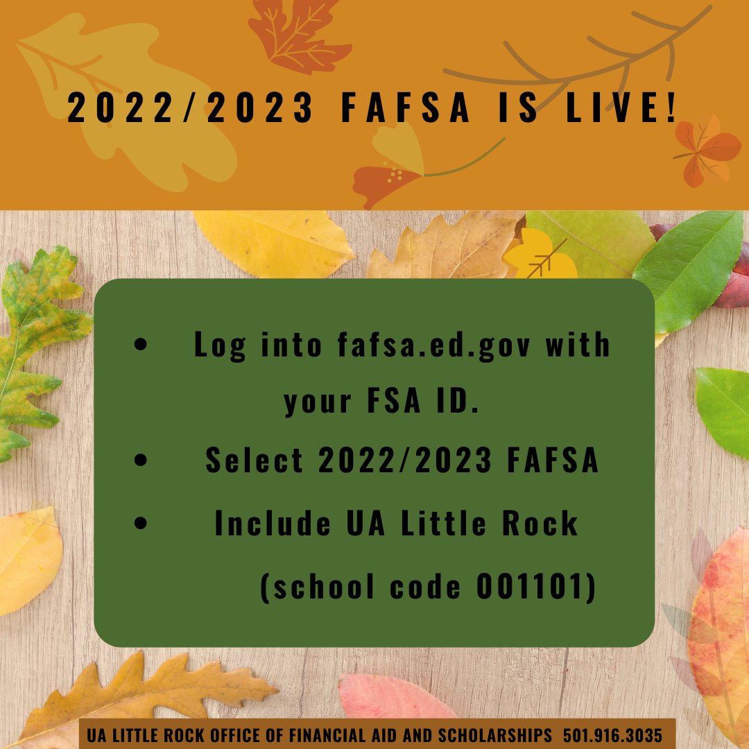 Good morning, Trojans! The 2022/2023 FAFSA is now live for students to complete for NEXT school year! Make sure to get yours submitted ASAP so that you don't miss out on potential award opportunities!