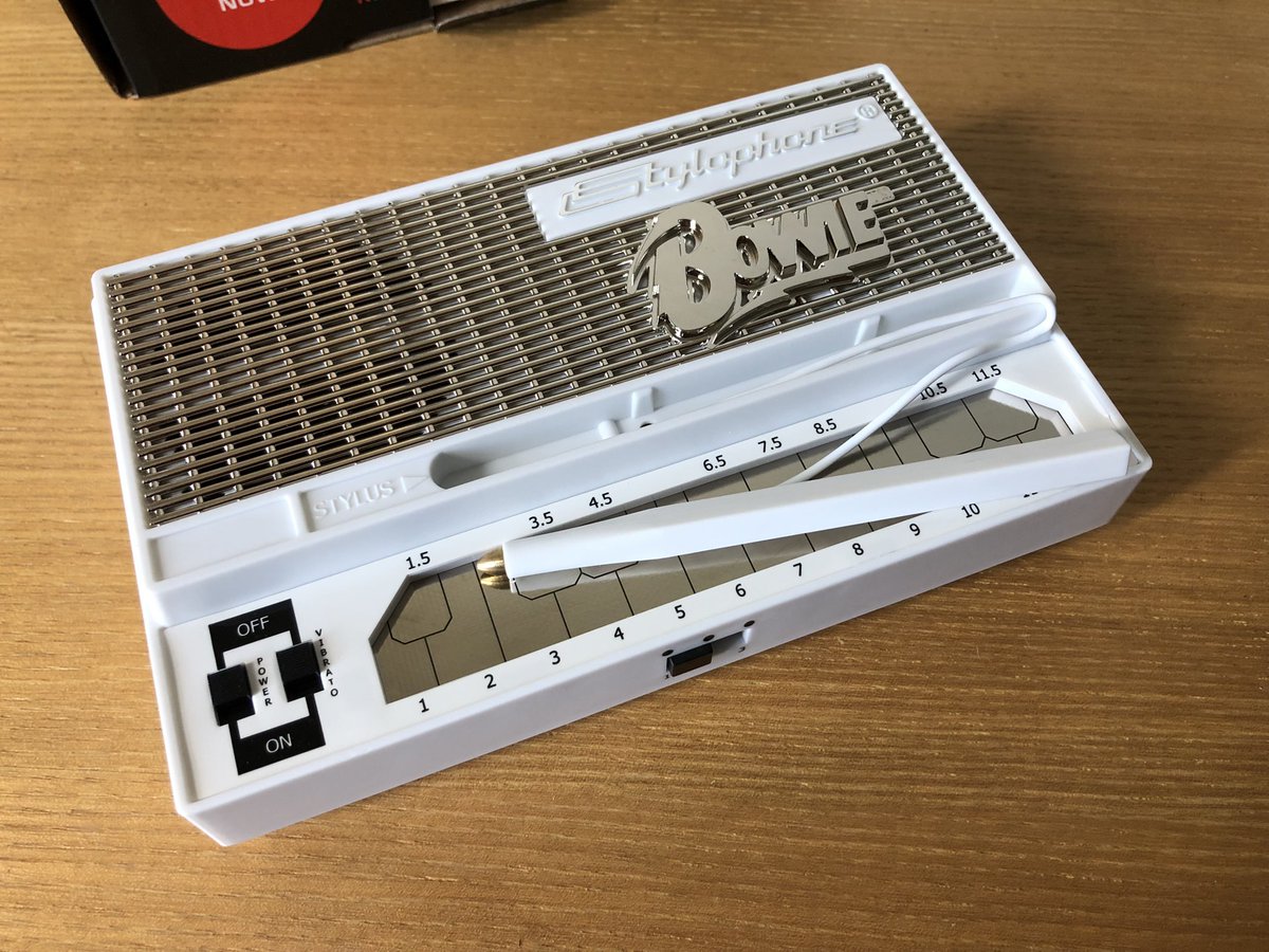 museumsound's tweet photo. Our #ObjectOfTheWeek is also a #NewAcquisition: the generous #dubreq have again donated one of their wonderful portable synthesizers - this time itโs their brand new limited edition #BowieStylophone, produced with the cooperation of the official @davidbowie archive! (thread) https://t.co/aqVhPSSgjM