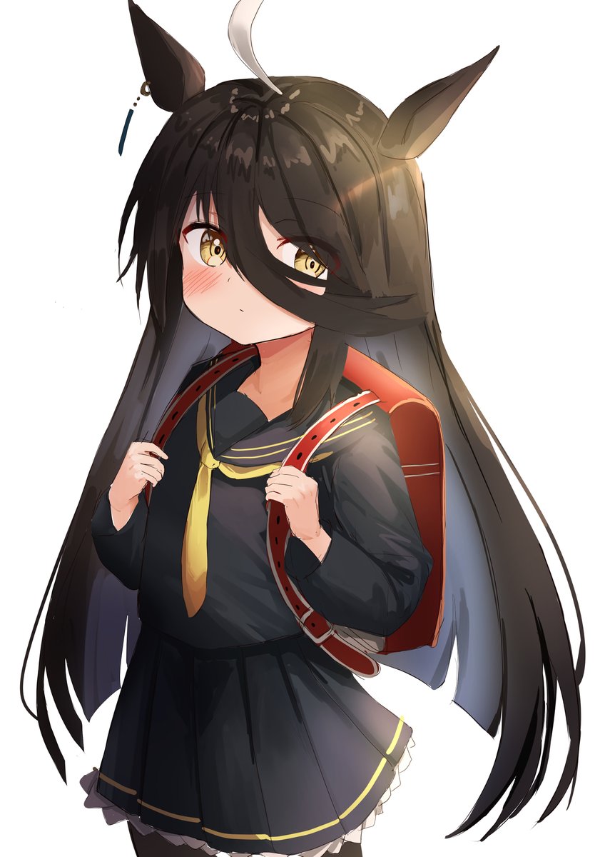 manhattan cafe (umamusume) 1girl backpack randoseru animal ears bag solo horse ears  illustration images