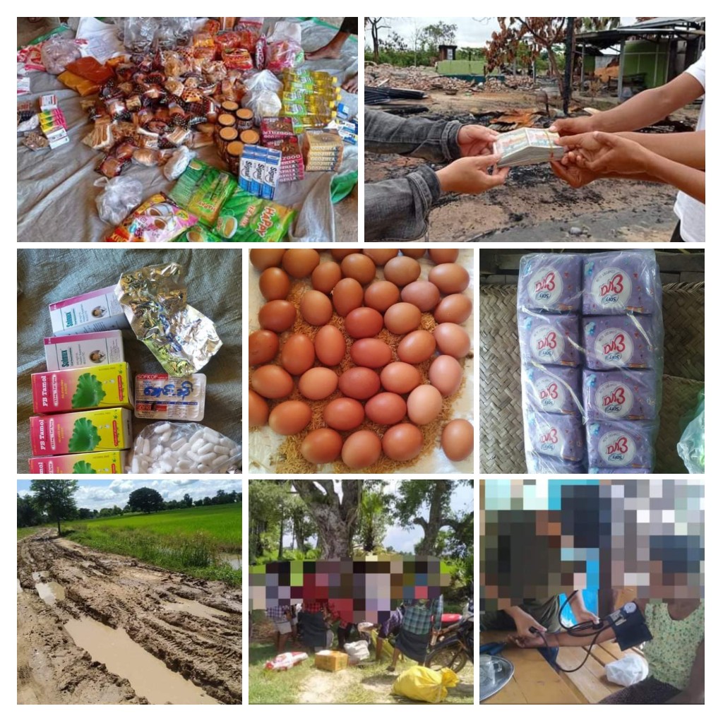 Taze CDM Support Team &amp; local donors donated money, food, medicine &amp; other supplies to the victims of military violence, in Kyigone village, Taze township on October 5.

#UnfetteredAccessForAids 
#Oct5Coup
#WhatsHappeningInMyanmar