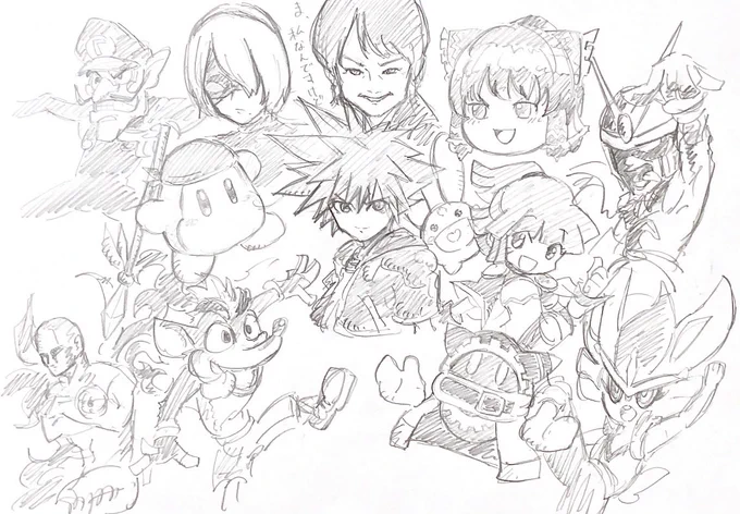 久しぶりに鉛筆でお絵描き🎨✍
スマブラの新参戦ファイターになるであろう方々。 
