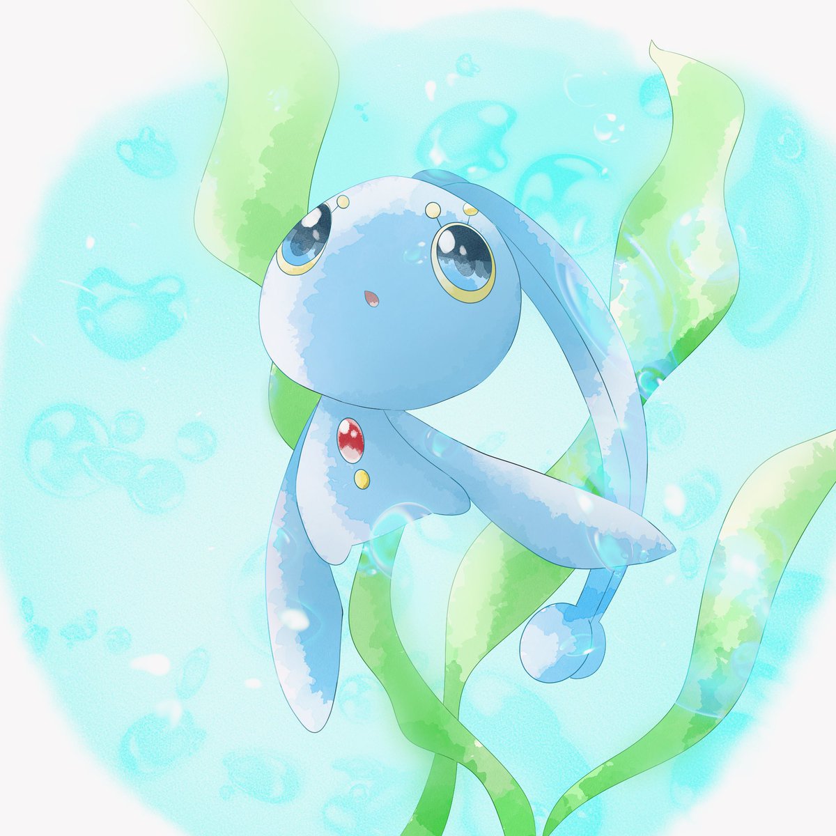 はる お題 マナフィ ポケモン版深夜の真剣お絵描き60分一本勝負