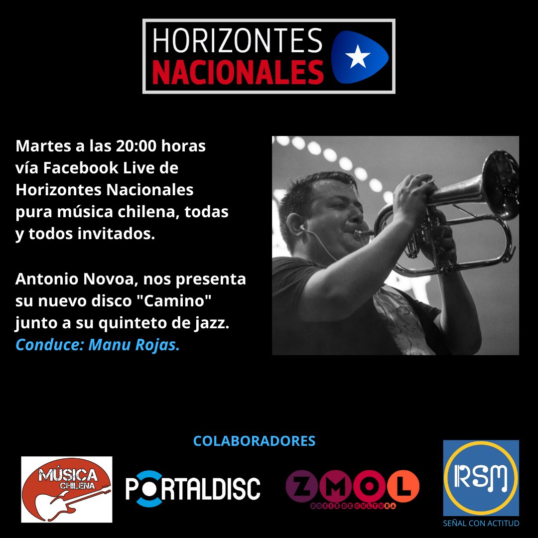 RadioSanMiguel5's tweet photo. Hoy Martes junto a Antonio Novoa, quien nos presenta su disco "Camino" a las 20:00 horas vía Facebook Live de Horizontes Nacionales y Radio San Miguel Online.
.
#antonionovoaquinteto
#Camino
#nuevodisco
#portaldisc
#zmol
#musicachilena🇨🇱
#horizontesnacionales https://t.co/jBhmgXJ2LY