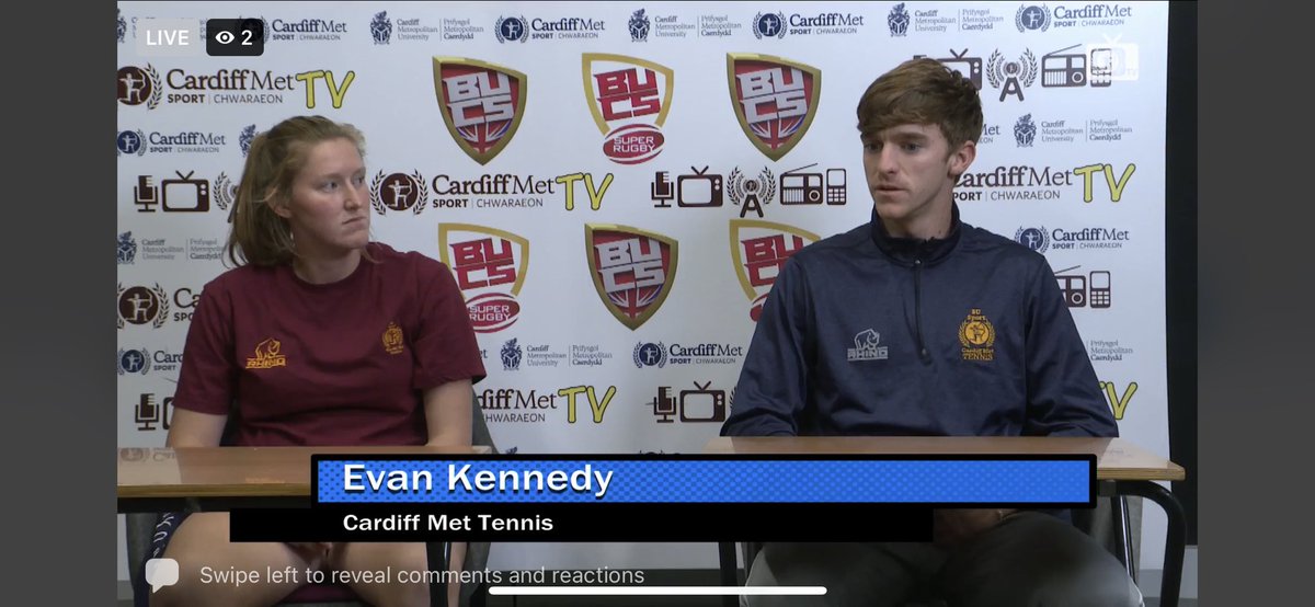 CMetSportTV's tweet photo. Game, Set &amp; Watch…

We’re LIVE now with @CMetTennis 

Amy Wright &amp; Evan Kennedy 

Link here: https://t.co/EZWQjJaWF9 https://t.co/iDoRBE5gBh