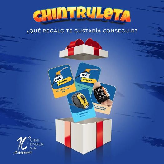 ¡LA CHINTRULETA!🎁
­
Por cada compra en ELECTRO JJ SAN JUAN de más de 100€ en material de CHINT te damos un rasca con el que puedes ganar flexómetros, pulseras magnéticas de herramientas y cheques de combustible. 
#regalos #Promocion #materialelectrico