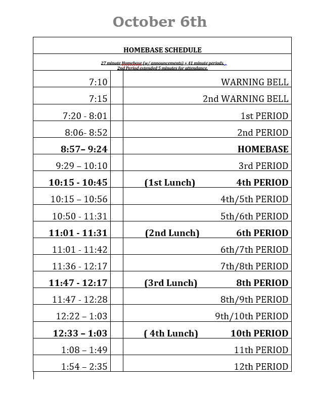 OBHS Student Services (@obhsstudent) on Twitter photo Homebase Schedule - Wednesday, October 6th. If you have late arrival pay attention to class times. <a href="/Todd_spinner/">OlentangyBerlinBears</a> <a href="/OBHS2023/">Berlin HS Class of 2023</a> <a href="/OBHSClassof2024/">OBHS Class of 2024</a> <a href="/obhsclassof22/">OBHS Class of 2022</a> Homebase Schedule - Wednesday, October 6th. If you have late arrival pay attention to class times. <a href="/Todd_spinner/">OlentangyBerlinBears</a> <a href="/OBHS2023/">Berlin HS Class of 2023</a> <a href="/OBHSClassof2024/">OBHS Class of 2024</a> <a href="/obhsclassof22/">OBHS Class of 2022</a>