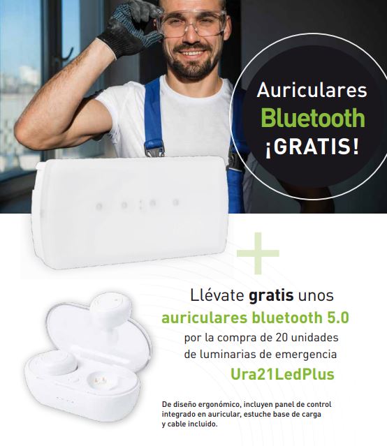 PROMOCIÓN LEGRAND: LUCES DE EMERGENCIA URA21LED PLUS Y ¡AURICULARES DE REGALO!🎁 
­
¡Por la compra de 20 unidades de luminarias de emergencia Ura21LedPlus en ELECTRO JJ SAN JUAN te regalamos unos auriculares bluetooth 5.0 de diseño ergonómico.

Válido hasta el 30/11/2021
