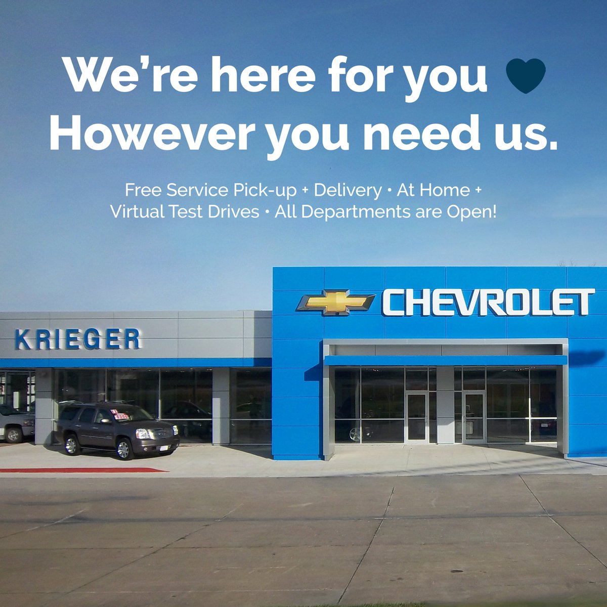 KriegerAutoGrp's tweet photo. Even if Facebook and Instagram go down... Kriegers is still around! 😉🚗 

Check out our website and stop in today! https://t.co/aJd9zoYi71 https://t.co/L64nWPRccM