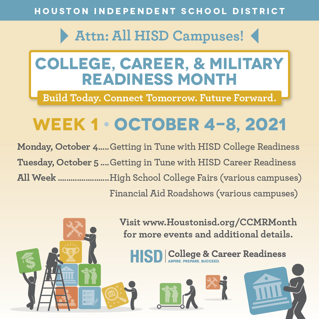 HISDCTE's tweet photo. Happy Tuesday! Let's kick off our first week of #CCMRMonth by getting in tune with @HISD2College  &amp; @HISDCTE ! Click here for more info ---> https://t.co/QzWy4qMfsd https://t.co/pUq5xuewED