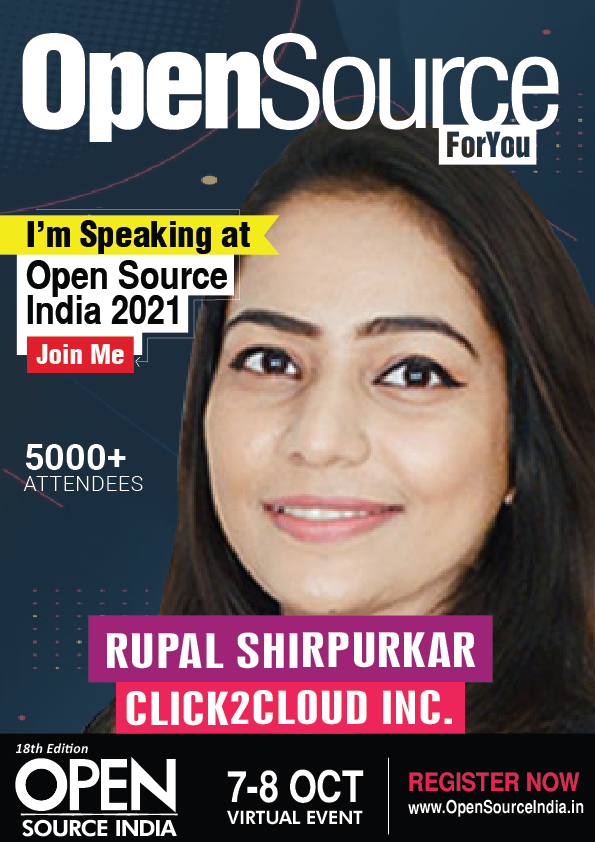 efycon's tweet photo. Rupal Shirpurkar, Business Head, Cloud BU - APAC, Click2Cloud Inc. is speaking at Open Source India 2021.
Join the speaker along with 5000+ developers at https://t.co/6kitAes5XI
#OSI2021 #OpenSource #OpenSourceIndia #OSI #OSIDays #OpenSourceTechnology #BuildCommunity #DevOps #IT https://t.co/u0aGiBMMeA