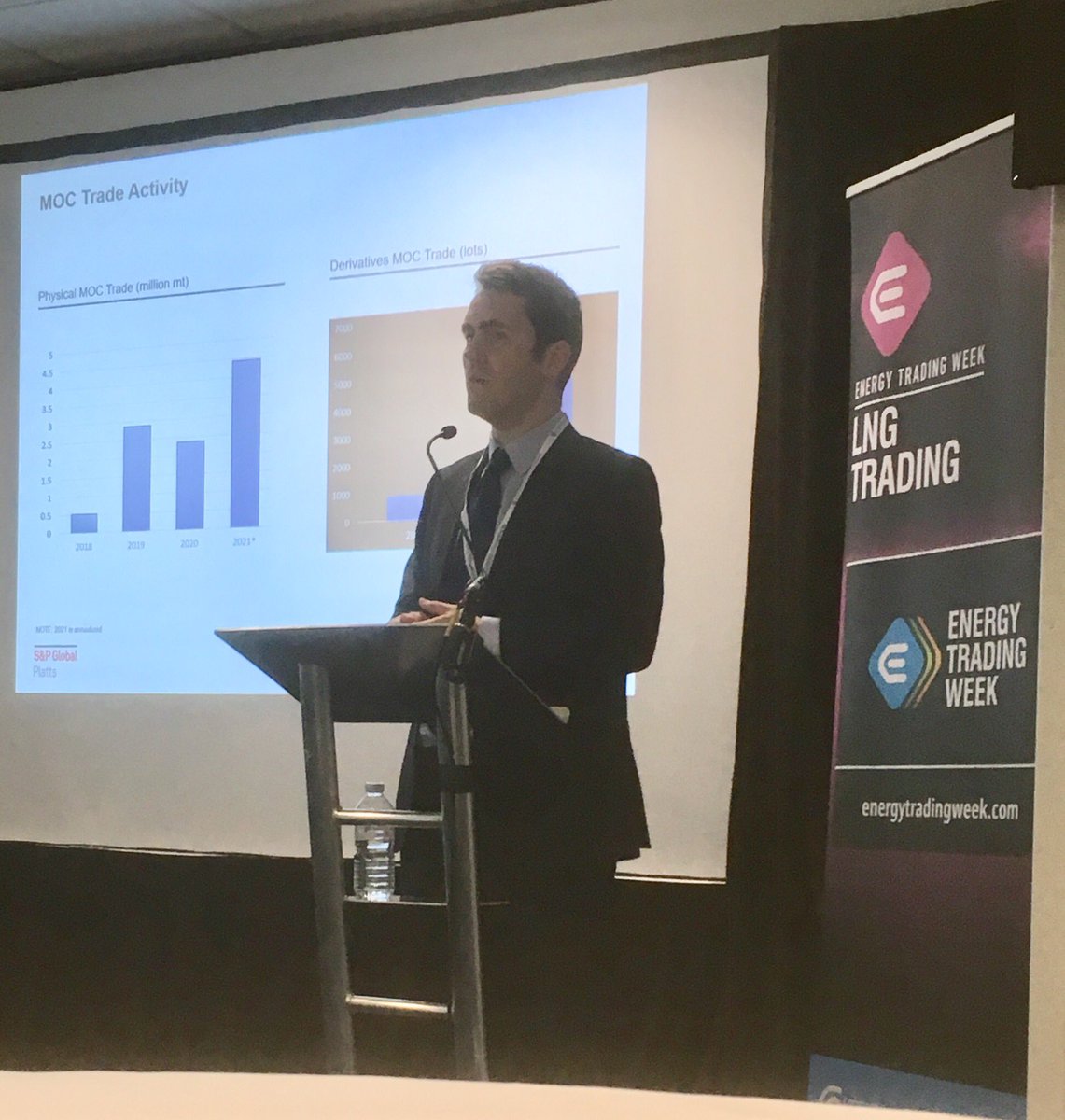 Global_LNG's tweet photo. Next up: Ciaran Roe of @PlattsLNG who will speak about the JKM ๐ #battleofthebenchmarks #energytradingweek #ttf #lng #jkm #henryhub @Commodities_Ppl https://t.co/9YRtOIY5OW