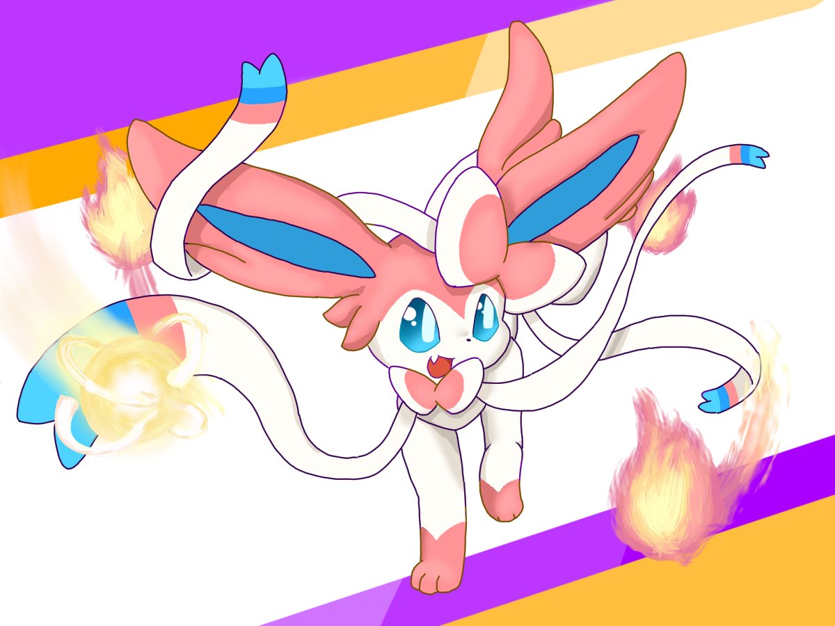 ニンフィアさんポケモンユナイトの参戦おめでとう ゲーム内のマジカルフレイムのエフェクト大好き ポケモンユナイト ニンフィア ツイレポ