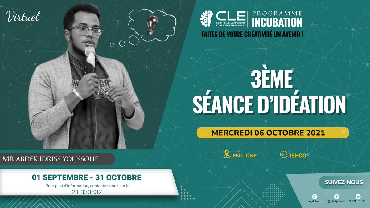 centre_cle's tweet photo. Participez demain à notre premier zoom facebook sur la séance d’idéation avec Abdek Idriss à partir de 14h30.
Ici le lien pour participer en direct :👉 https://t.co/8HGUlx2fve
#FaitesDeVotreCréativitéUnAvenir!
#cohorte3
#ProgrammeIncubation
@WorldBank https://t.co/uvhT2Xf4Ea