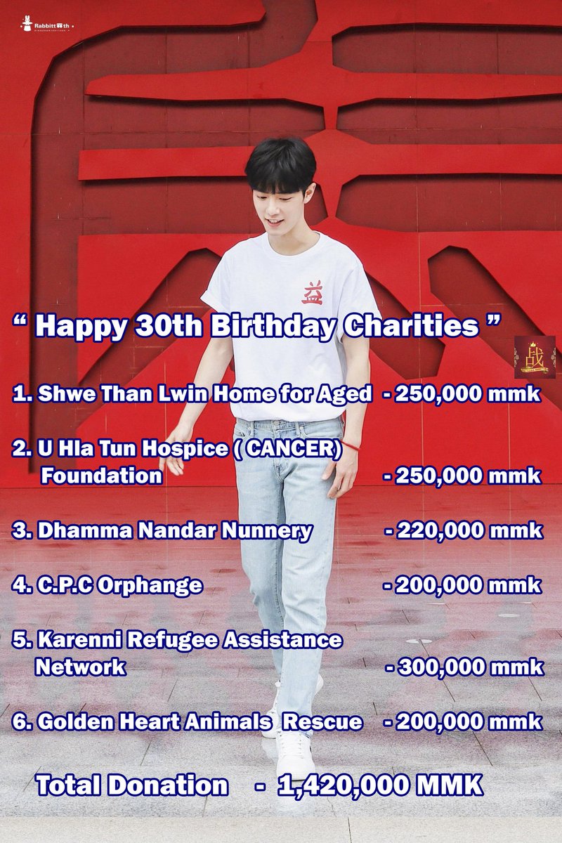 XZ_Myanmar's tweet photo. Happy 30th Birthday to our precious Birthday Boy🎉🥳 . These are Charity BD presents from Myanmar Red Girls for you. May all the good deeds of the donation affect to our beloved Zhan Zhan.
အများကြီးချစ်တယ်🙆🏻‍♀️❤️

#XiaoZhan30thBirthday 
#肖战1005生日快乐 #ရှောင်းကျန့် https://t.co/nsKtJ8abOG