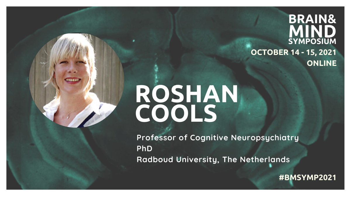 DPBrainMind's tweet photo. Intersection of cognitive control and dopamine.

That is where @CoolsControl from @Radboud_Uni @DondersInst
will lead us with her talk "Chemistry of the adaptive mind: lessons from dopamine" on the Friday morning session.

#BMsymp2021 #BiotechUH #HelsinkiHealth https://t.co/o4fsUlKiAP