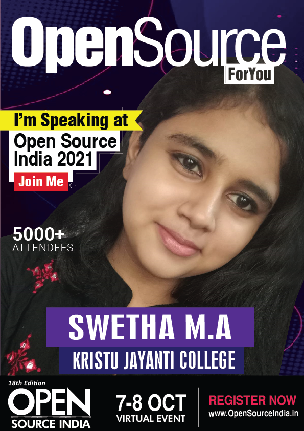 efycon's tweet photo. Swetha M.A, Student BCA Analytics, Kristu Jayanti College, Bangalore is speaking at Open Source India 2021.
Join the speaker along with 5000+ developers at https://t.co/6kitAes5XI
#OSI2021 #OpenSource #OpenSourceIndia #OSI #OSIDays #OpenSourceTechnology #BuildCommunity #DevOps https://t.co/iHhOTiJjM1