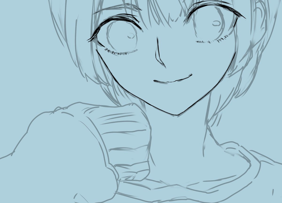 @memell20210321 こっそりラムネ袖めるを描いてます( ・∇・)こっそり 