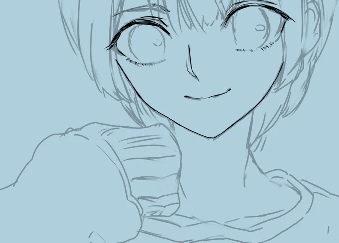 @memell20210321 こっそりラムネ袖めるを描いてます( ・∇・)こっそり 