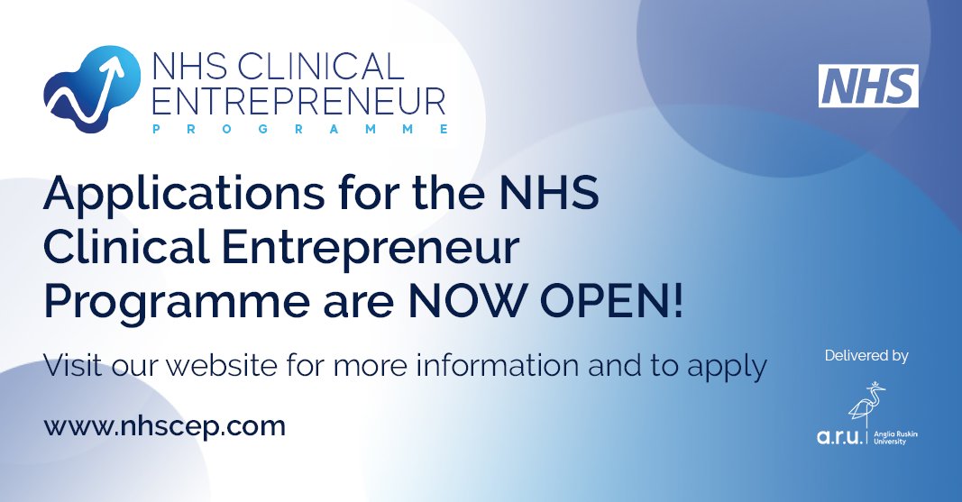 The NHS Clinical Entrepreneur Programme is OPEN! This ground-breaking programme is helping bring innovations into the NHS to improve patient care. Apply today at: nhscep.com @NHS_CEP #nhscep