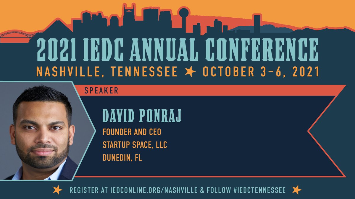 startupspaceapp's tweet photo. If you're at IEDC, add this session to your agenda!
"Tapping into the Entrepreneurial Spirit of Individuals with Disabilities" with @davidponraj and Aundrea Salyer
TUE 10/5 4:15 PM CT
#IEDCTennessee https://t.co/m6qzME3uFQ