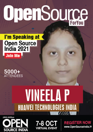 OpenSourceForU's tweet photo. Vineela P. , Software Engineer, Huawei Technologies India is speaking at Open Source India 2021.
Join the speaker along with 5000+ developers at https://t.co/wL7myYXmUn
#OSI2021 #OpenSource #OpenSourceIndia #OSI #OSIDays #OpenSourceTechnology #BuildCommunity #Conferences #IT https://t.co/qTSPyIJomR
