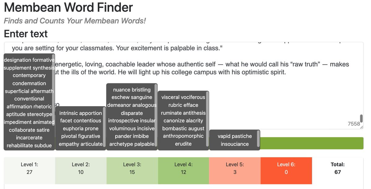 13 college recommendation letters written so far and the <a href="/membean/">Membean</a> words are flowing!