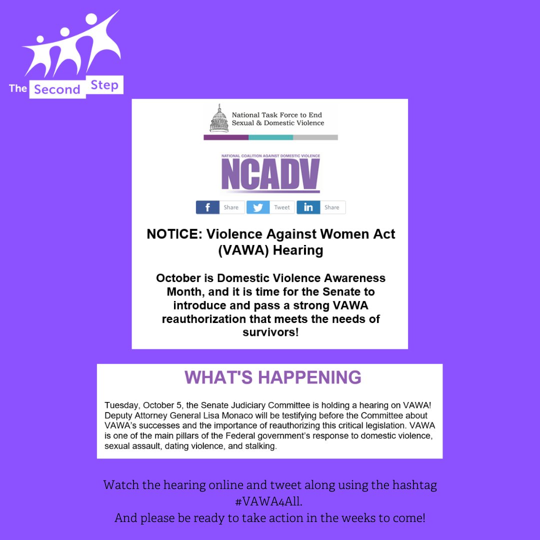 Watch the hearing online ow.ly/tcyP50GlYyg

tweet along using the hashtag #VAWA4All