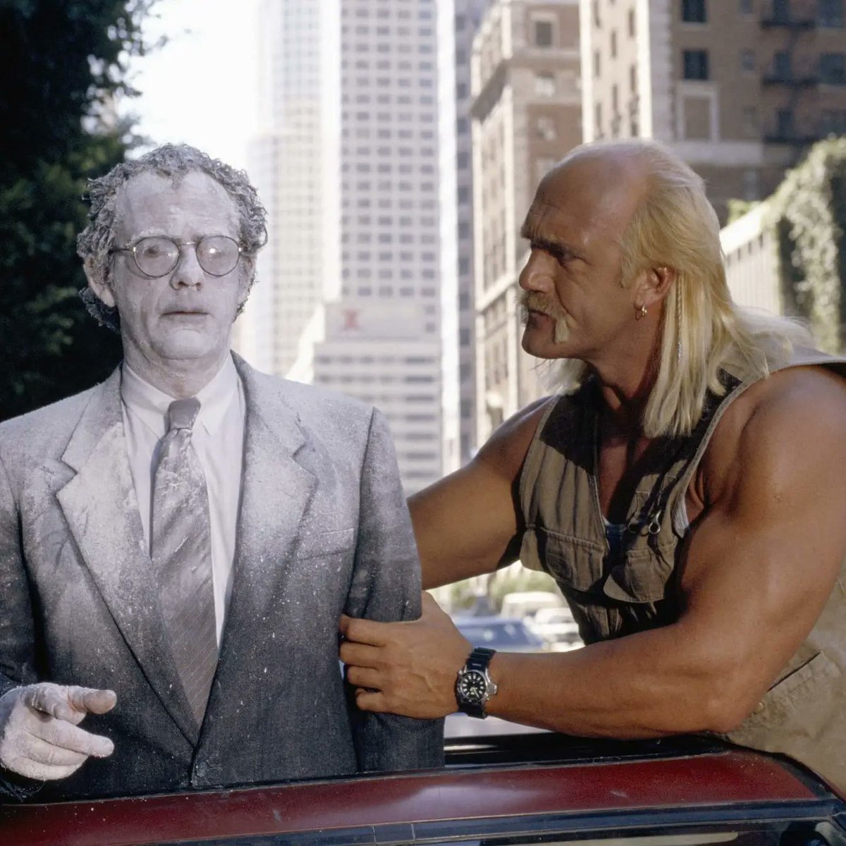 Yesterday marked 30 years since Hulk Hogan's cinematic masterpiece Suburban Commando.

What will my pal Sarah and I do this year for the random obscure wrestling reference costume? 🤔
