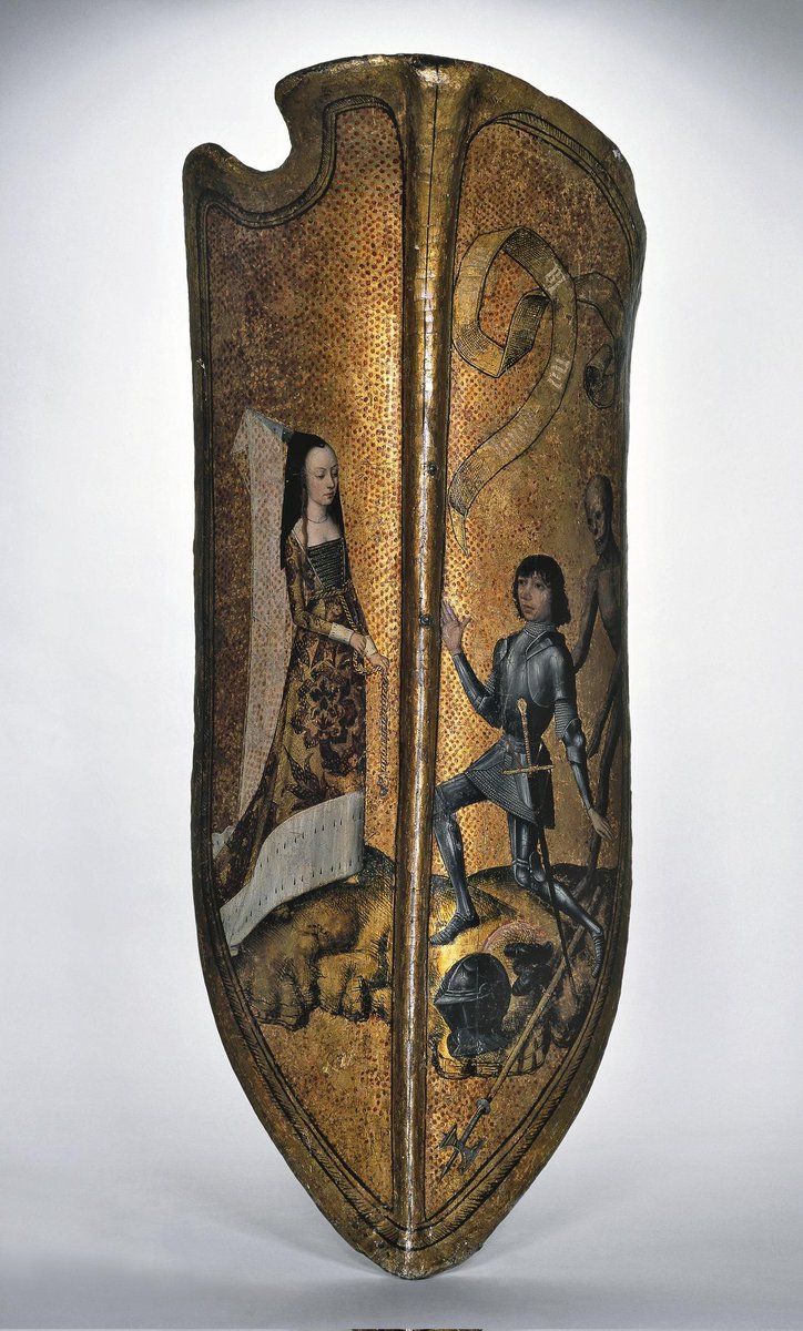 TheArmour's tweet image. A fabulously painted #Pavise,

Height: 32.6 in/82.8 cm
Width: 12 in/30.4 cm

#France or modern #Belgium, late 15th century, housed at the @britishmuseum 

#armor #weapons #shield #medieval #middleages #renaissance #britishmuseum #art #history