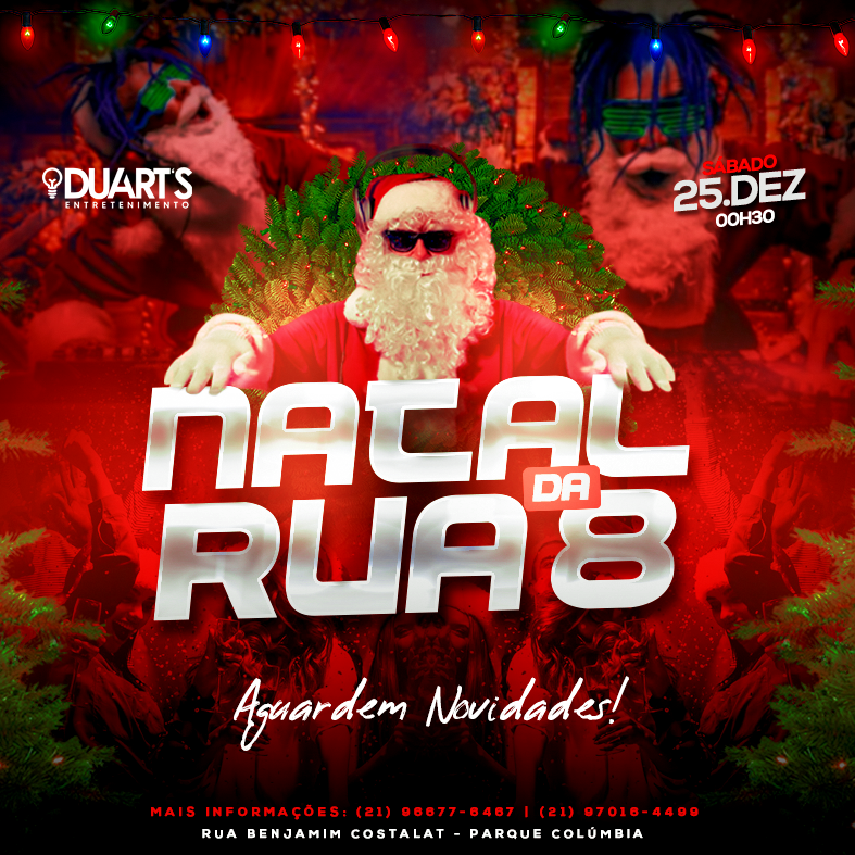 Ho Ho Ho 🎅
Papai Noel mandou avisar que esse ano vai ter o melhor Natal da 8! 
Esqueeeeeéci 👋

O Natal mais tradicional do Parque Colúmbia está de volta, vamos curtir com consciência, prezando pela diversão e a Paz entre todos.
Em breve maiores informações.