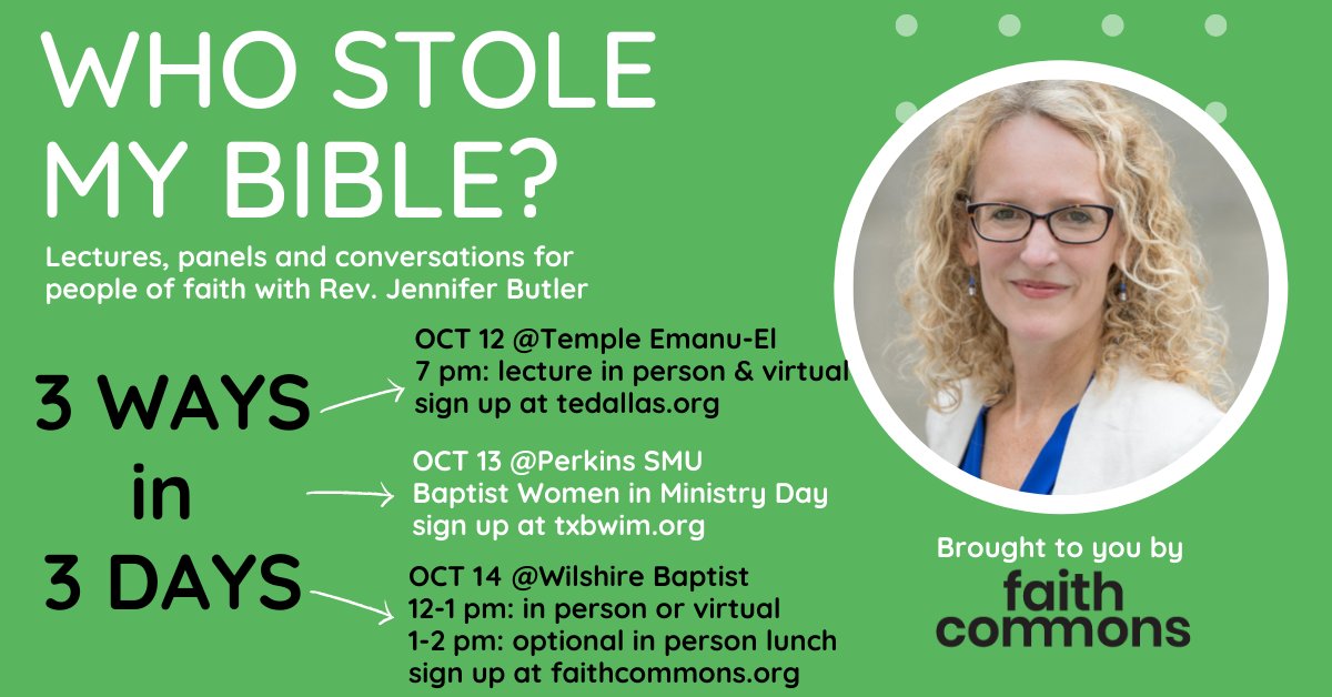 We are back IN PERSON (safely)! Join us to hear from <a href="/RevJenButler/">Rev. Jen Butler</a> about the power of scripture in the public square. Visit faithcommons.org/event/rev-jenn… to join us.