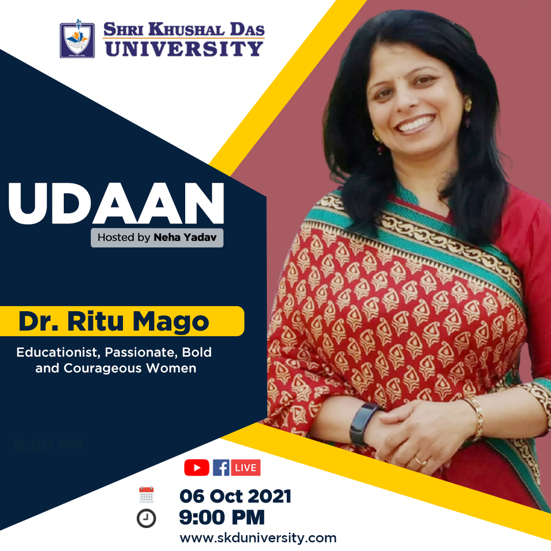 SkdUniversity's tweet photo. SKD Presents-UDAAN
Our Guest- Dr Ritu Mago (Educationist, Passionate, Bold and Courageous Women)

Shri Khushal Das University

|| ज्ञानम् परमम् ध्येयम् ||
#SKDUNIVERSITY

Contact Us Now⏳:
☎️ 8875134111, 8875132111
For more details please visit 👉
https://t.co/Hkk9kAV6Ug https://t.co/5QvjH61Pvb