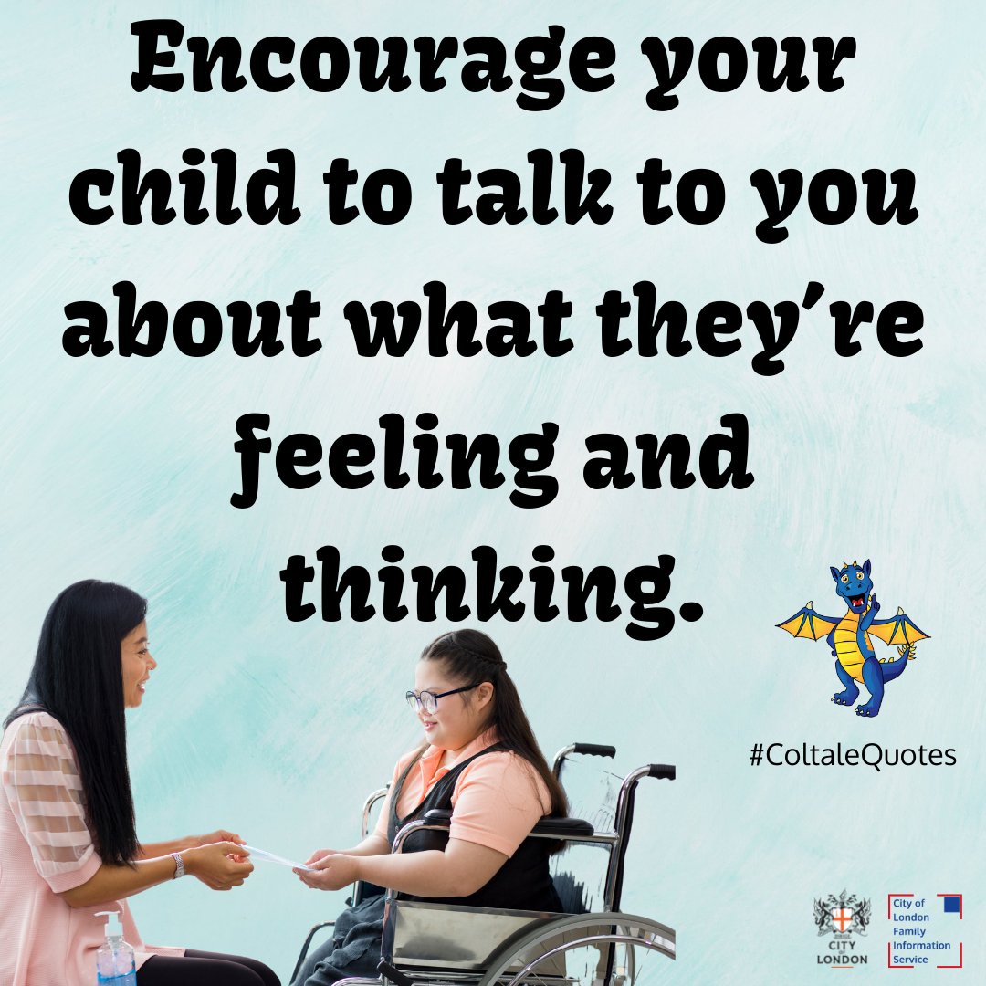 SqMileFamilies's tweet photo. #ColtaleQuotes | Noticing, acknowledging and talking about your child’s feelings and thoughts helps their emotional well-being and encourages them to be confident communicators. It takes patience and practice, so keep on going!
#ColtalesTopTips
#EYmatters
#EYTalking https://t.co/GRt0l1OfzJ
