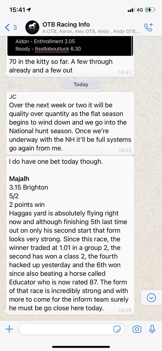 OTBRacinginfo's tweet photo. Easy as you like for tipster @Conroy1507 as Majalh hacks up for the inform Haggas yard #HorseRacing #Haggas #bettingtips #GamblingTwitter #tipster 

 https://t.co/PwIuvwEMwO https://t.co/ZIkrgXDhNb