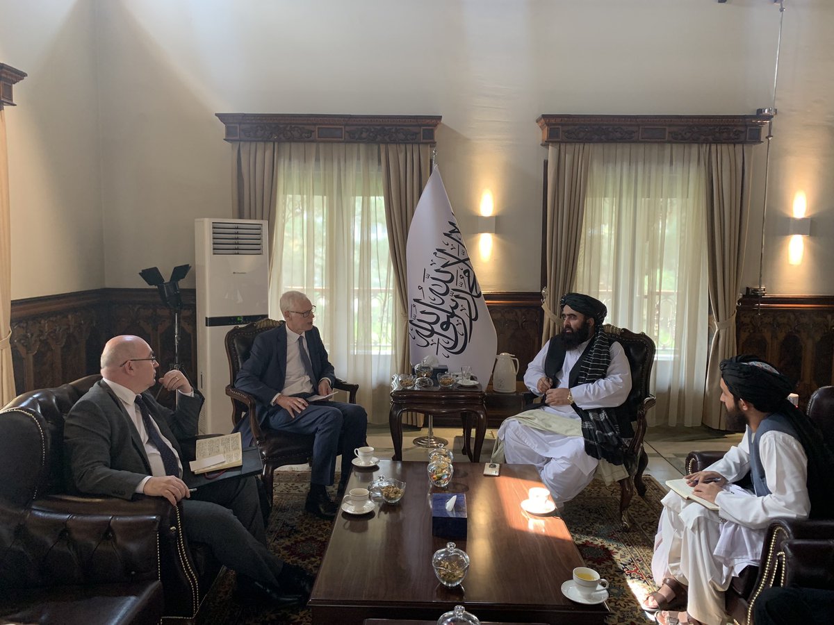 Back in Kabul with Sir Simon Gass for serious and substantial discussions with the Taliban leadership. A wide range of issues covered - including the humanitarian crisis, terrorism, the importance of safe passage for UK & Afghan nationals, and rights of women and girls. 1/2