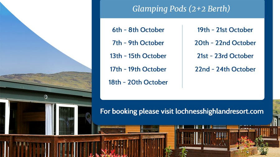 With features such as a shower and WC, kitchenette, heating and TV our glamping pods are your perfect base for exploration! View our remaining October dates and book securely online.
🦕 bit.ly/3a7HNej
#LochNessHighlandResort #LochNessLodges #LochNess #NC500 #Highlands