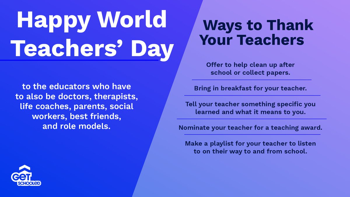 Shoutout to all the teachers! Students, do something nice for the people who work so hard!