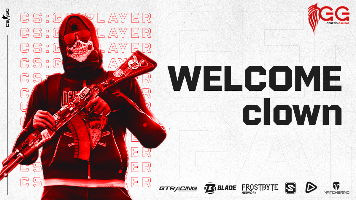 xGenesisGamingx's tweet photo. Please give a warm welcome to our newest addition to our South African #CSGO team @clowney_xd https://t.co/qw6ZdLRDJX